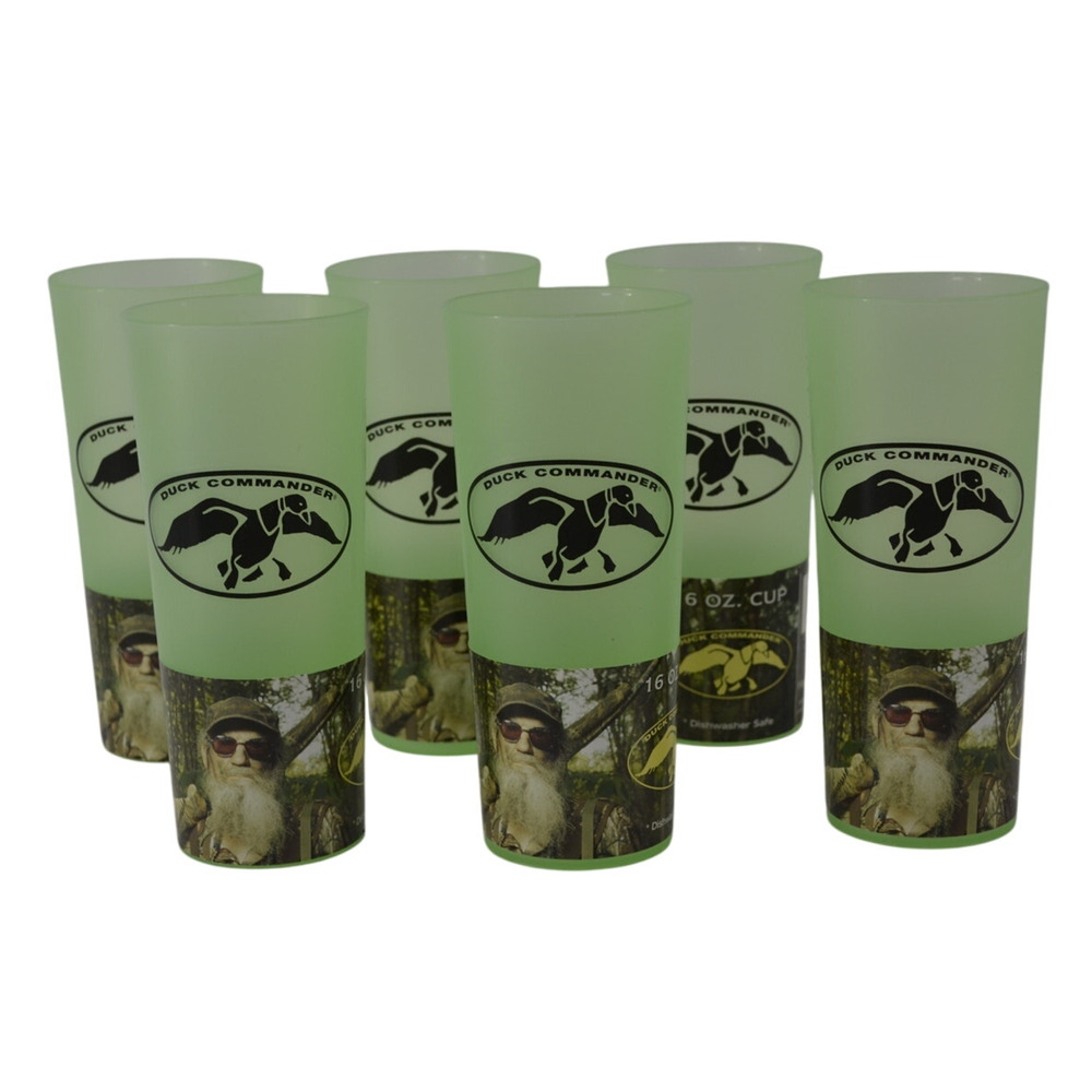 Green Tumblers Duck Commander Lot of 6 Uncle Si's Tea Cup 16 oz Dynasty